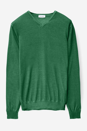 V-Neck Cotton Sweater - Pineta - Sweaters
