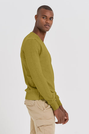 V-Neck Cotton Sweater - Pistacchio - Sweaters