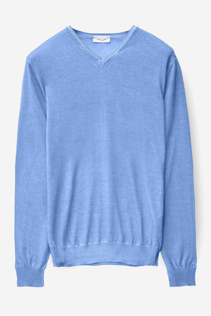 V-Neck Cotton Sweater - Santorini - Sweaters
