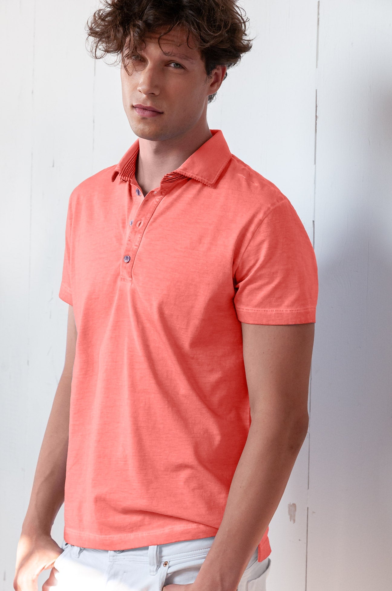 Nordic Polo Shirt - Hibiscus - Polos