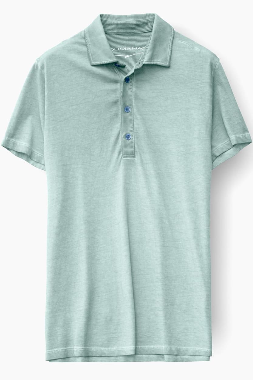 Striped Collar Jersey Polo Shirt - Tahiti - Polos