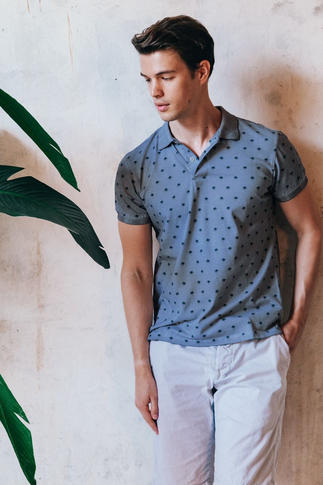 Palm Patterned Polo Shirt - Jeans - Polos