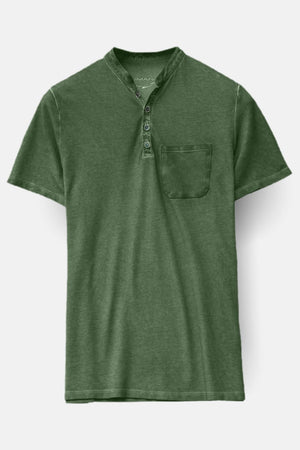 Short-Sleeve Henley in Juniper Green - T-Shirt