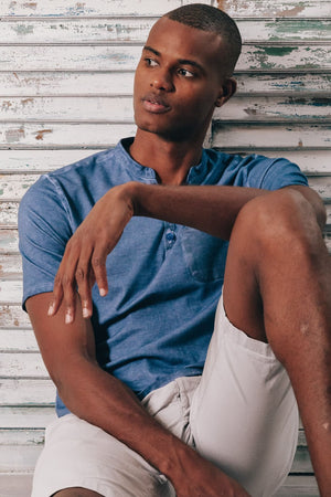 Pique Henley - Jeans - T-Shirt