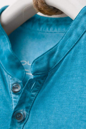 Short-Sleeve Henley in Lavezzi Blue - T-Shirt