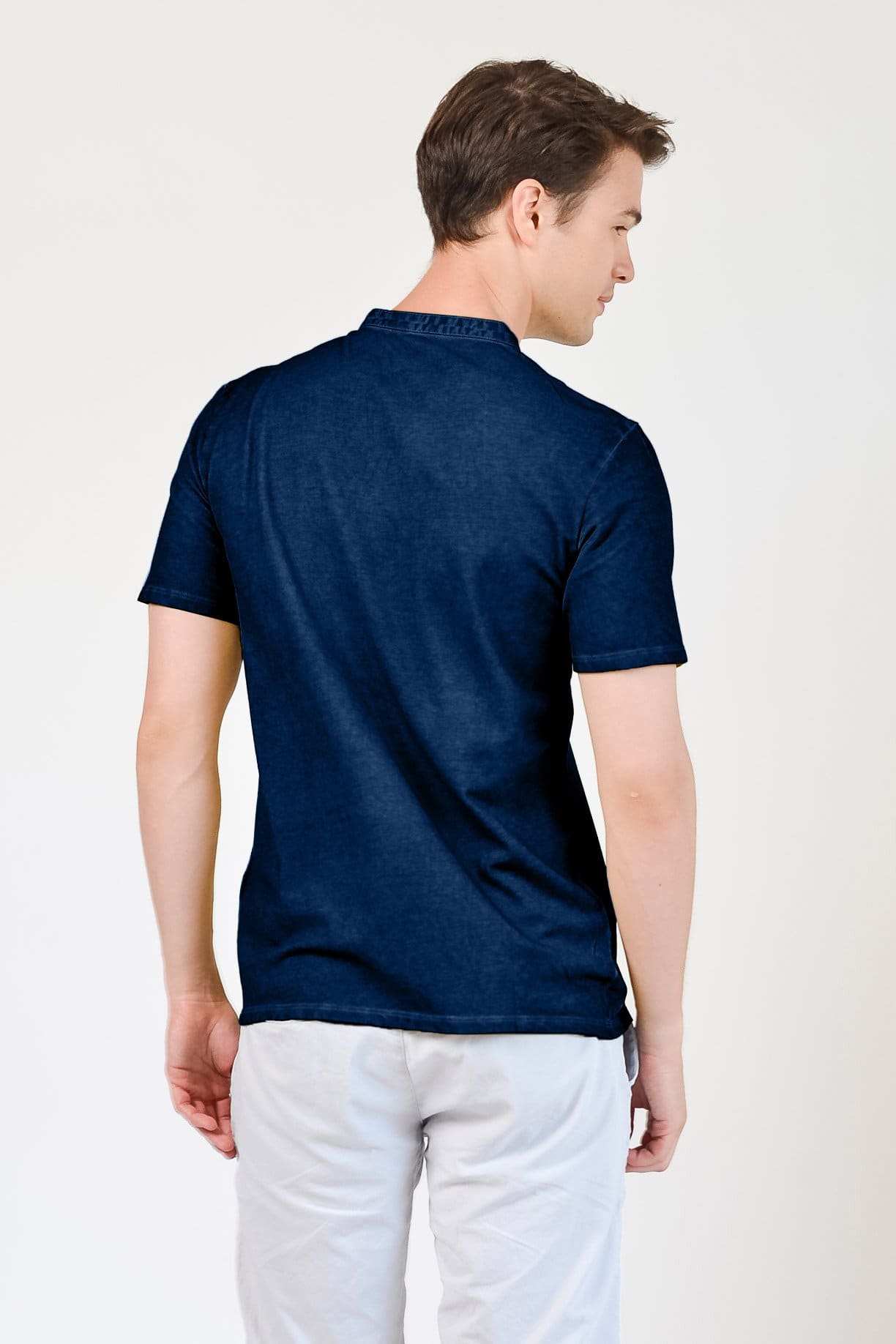 Pique Henley - Navy - T-Shirt