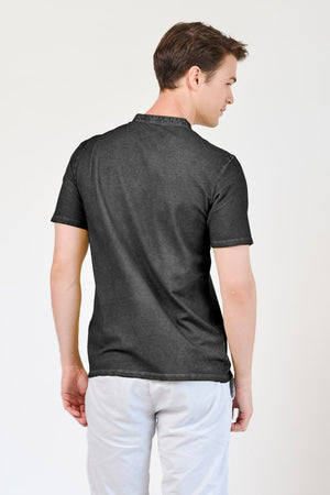 Pique Henley - Pietra - T-Shirt