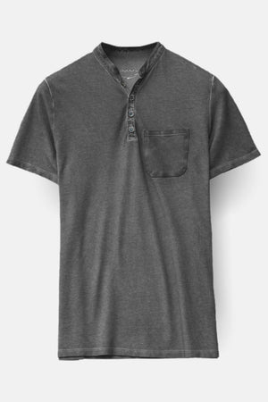 Short-Sleeve Henley in Pietra Grey - T-Shirt