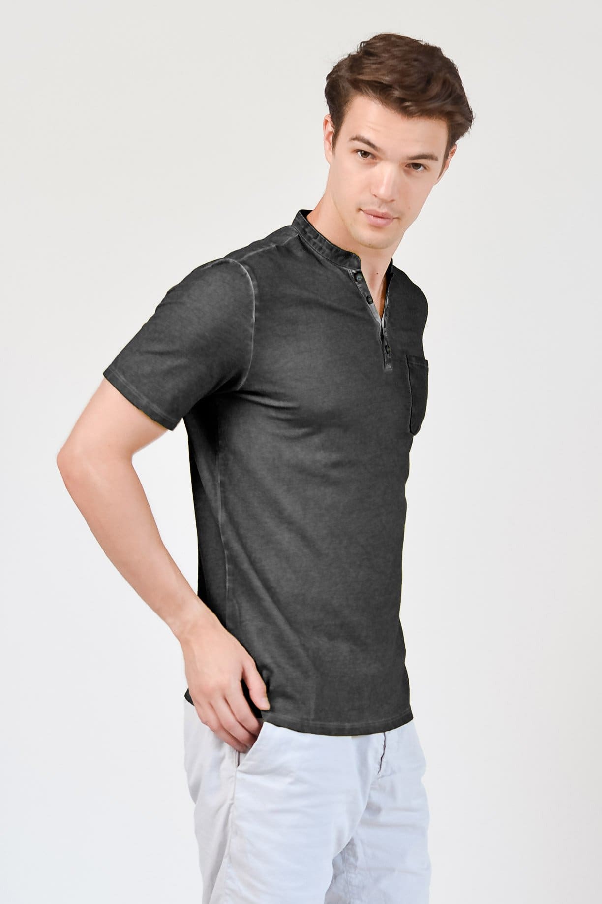 Pique Henley - Pietra - T-Shirt