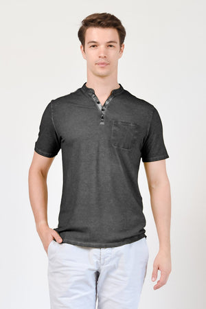 Pique Henley - Pietra - T-Shirt
