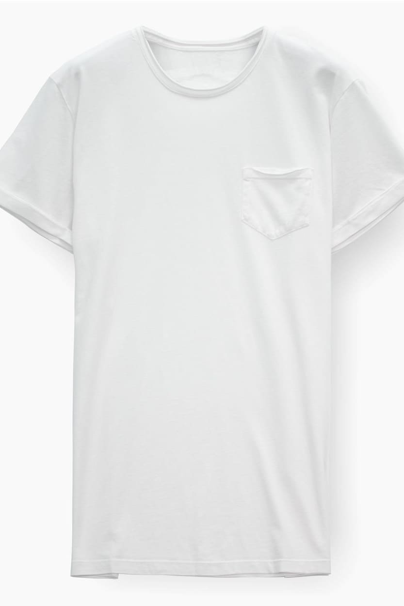 Plain Pocket Cotton T-Shirt - Bianco