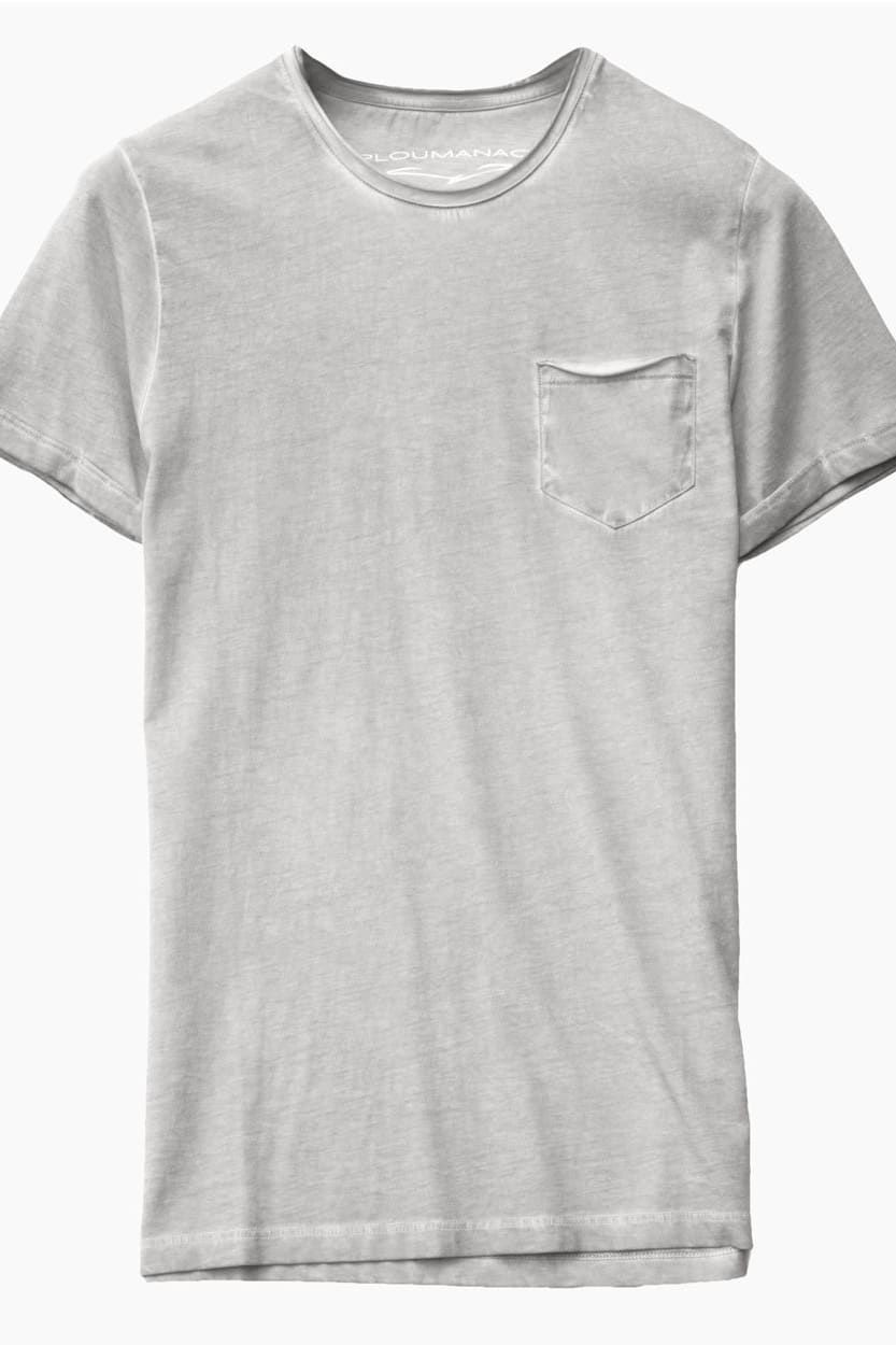 Plain Pocket Cotton T-Shirt - Marmo