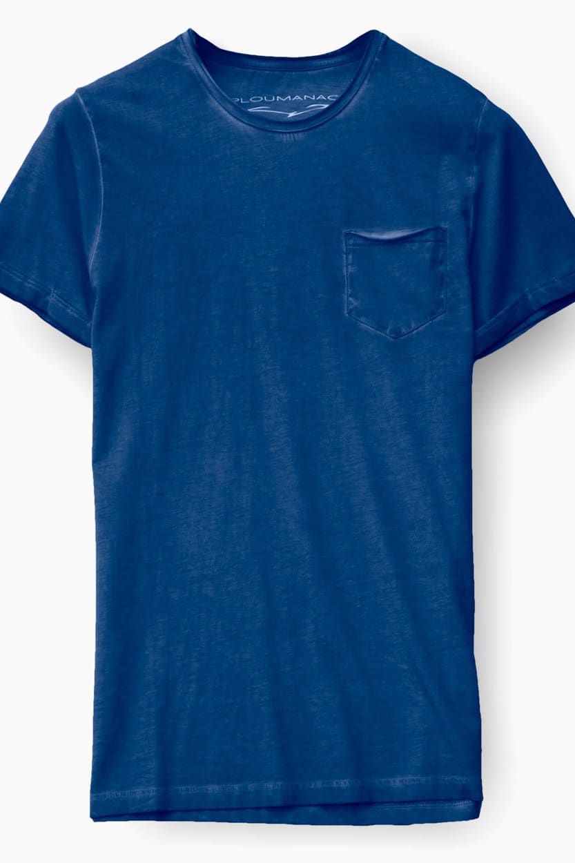 Plain Pocket Cotton T-Shirt - Royal