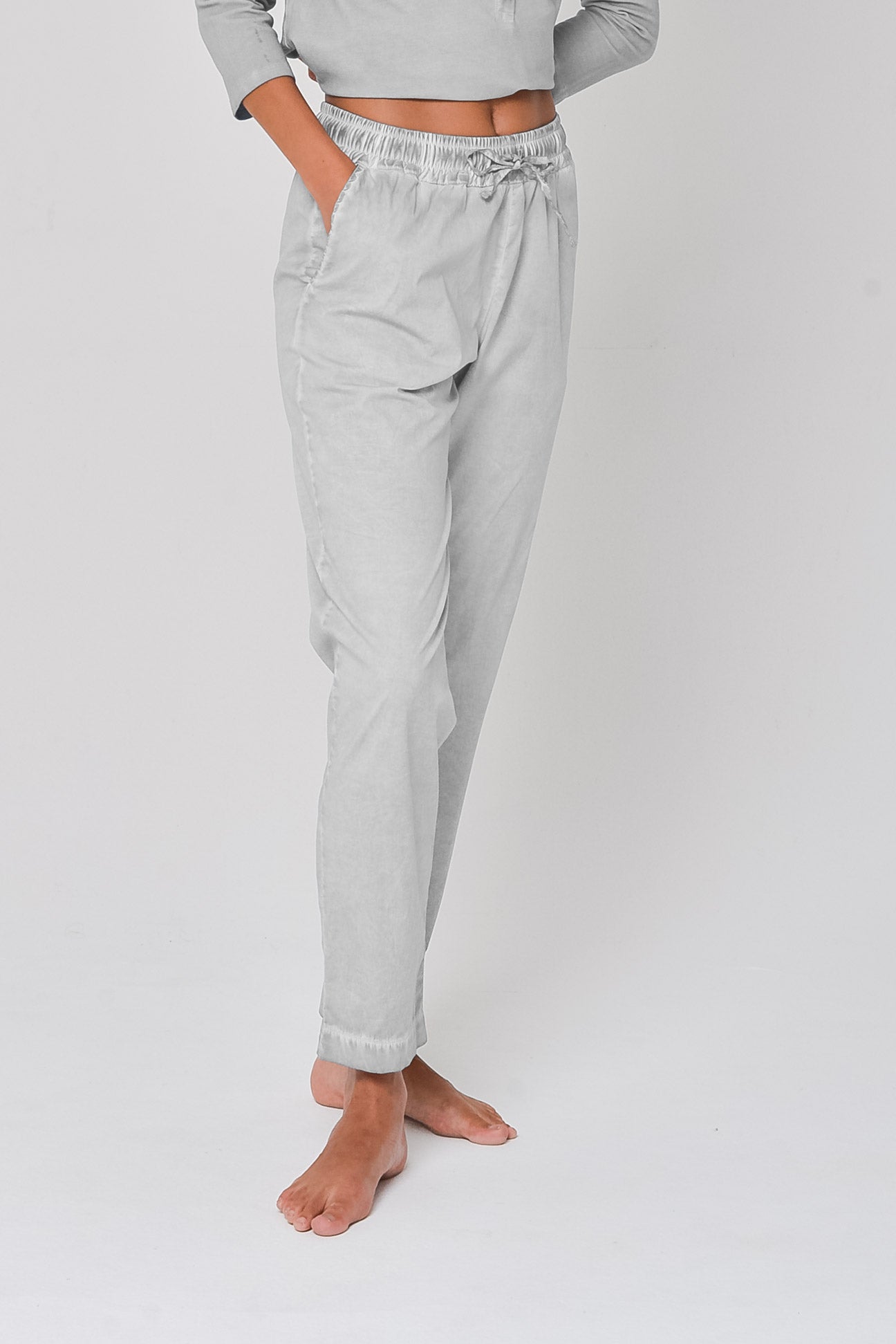 Poplin Slacks in Marmo - Pants