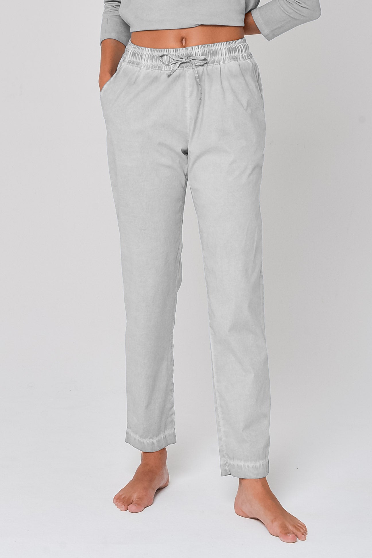 Poplin Slacks in Marmo - Pants