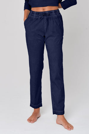 Poplin Slacks in Navy - Pants