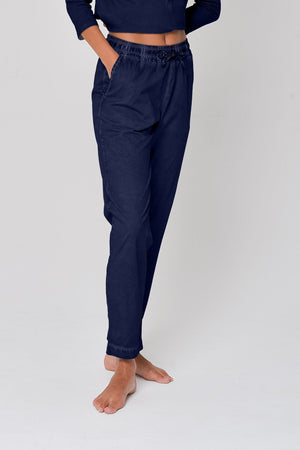 Poplin Slacks in Navy - Pants