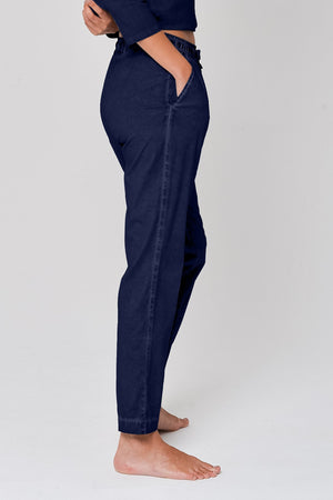 Poplin Slacks in Navy - Pants