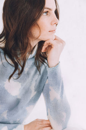 Rhue Hand Painted Turtleneck - Ocean Storm - Sweaters