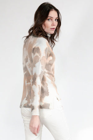 Rhue Hand Painted Turtleneck - Sand Storm - Sweaters