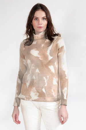 Rhue Hand Painted Turtleneck - Sand Storm - Sweaters