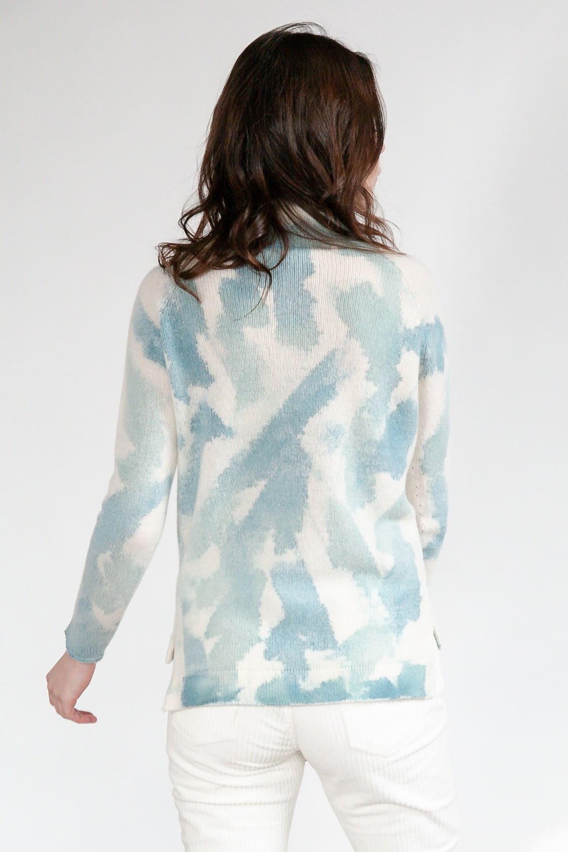 Rhue Hand Painted Turtleneck - Water Storm - Sweaters