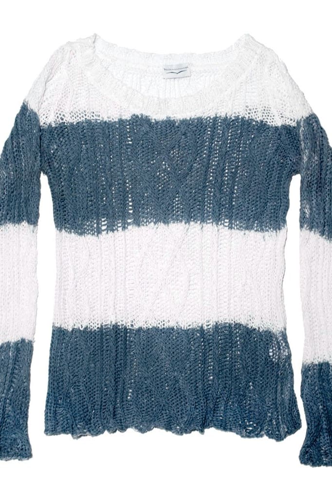 Rolled Cable Cotton Jumper - Navy - Sweaters