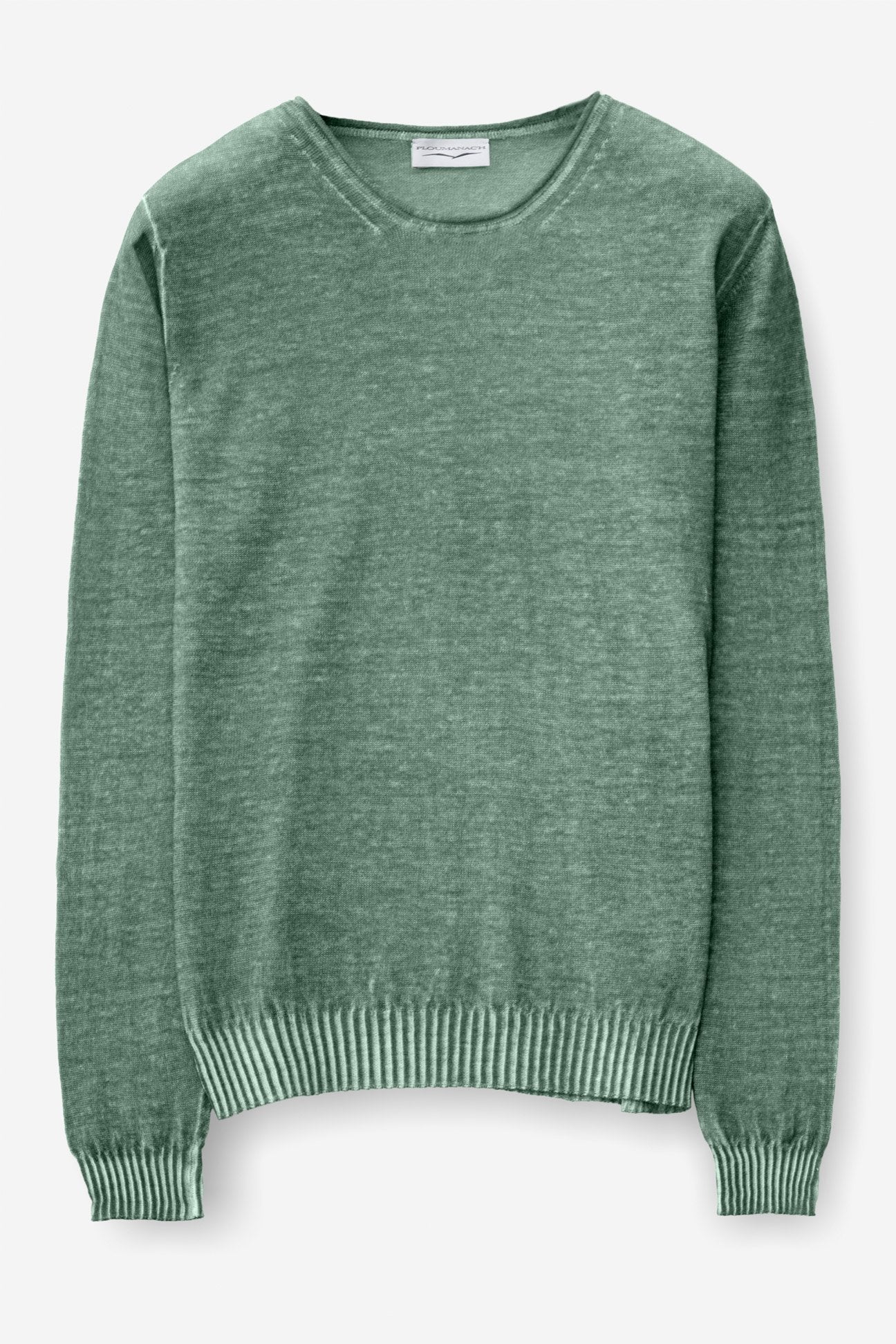 Rolled Hem Linen Crew - Ginepro - Sweaters