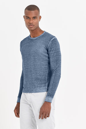 Rolled Hem Linen Crew - Jeans - Sweaters