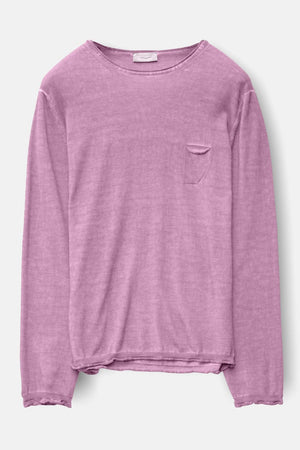 Rolled Hems Cotton Sweater - Peonia - Sweaters