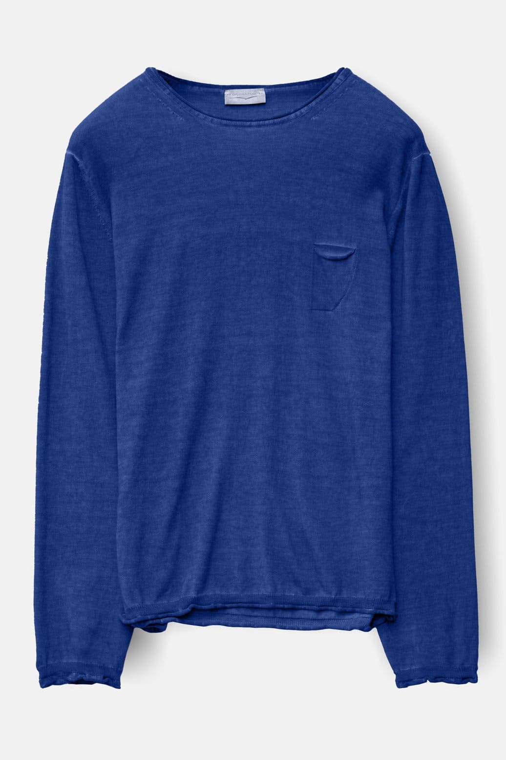Rolled Hems Cotton Sweater - Royal - Sweaters