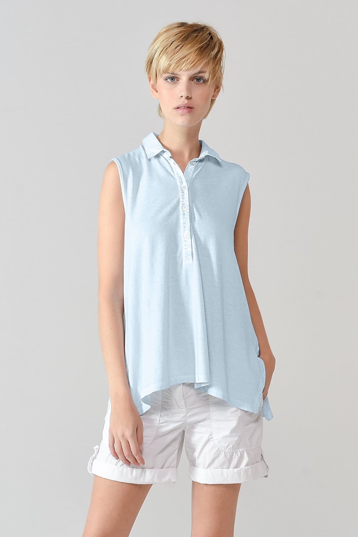 Sleeveless Pique Polo Shirt - Anice - Polos