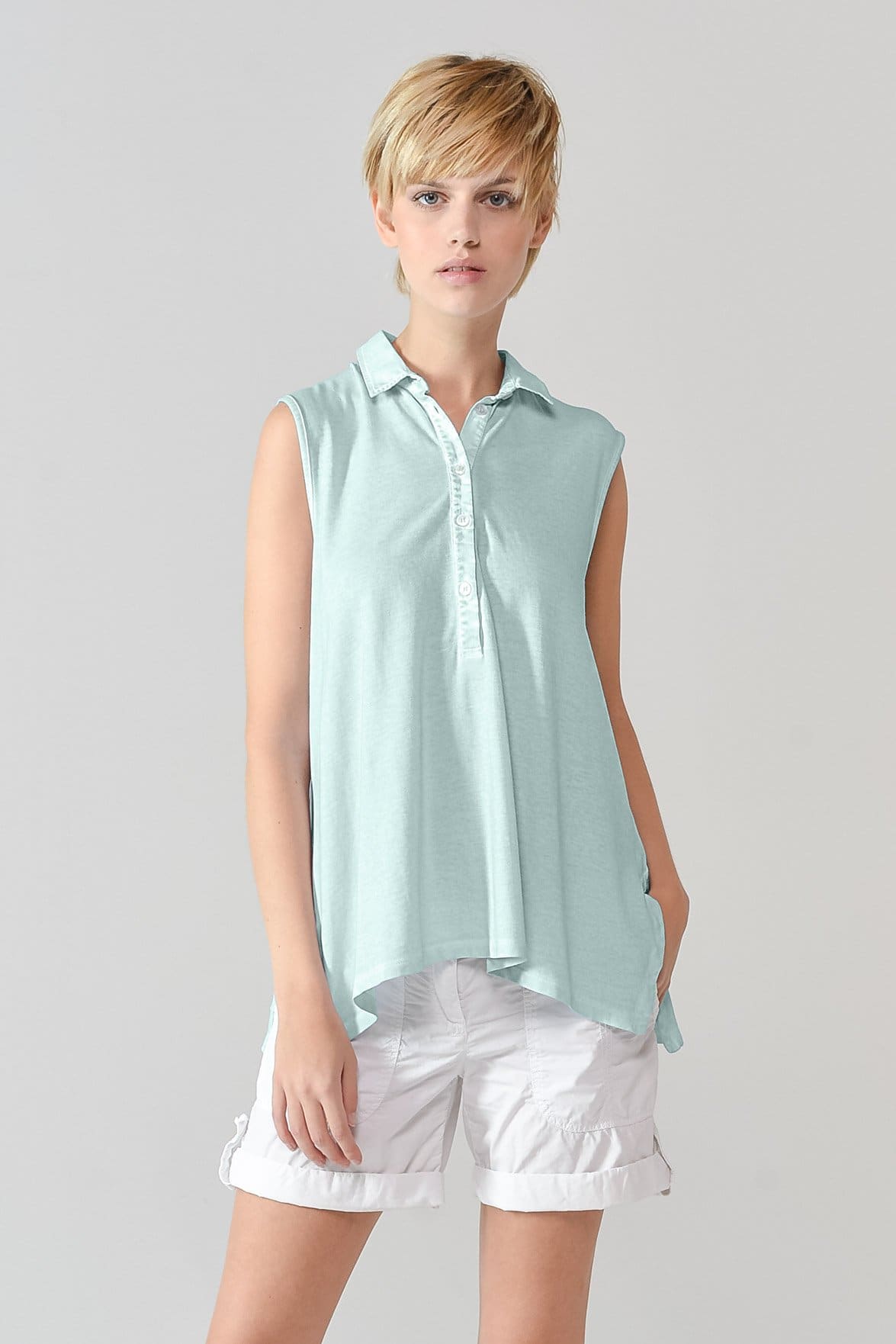 Sleeveless Pique Polo Shirt - Tahiti - Polos