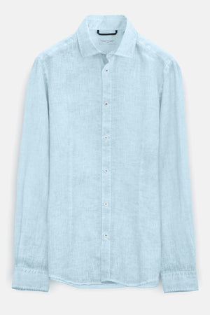 Slim Fit Spread Collar Linen Shirt - Bora - Shirts