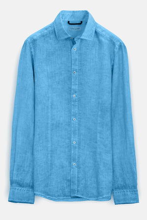 Slim Fit Spread Collar Linen Shirts - Lavezzi