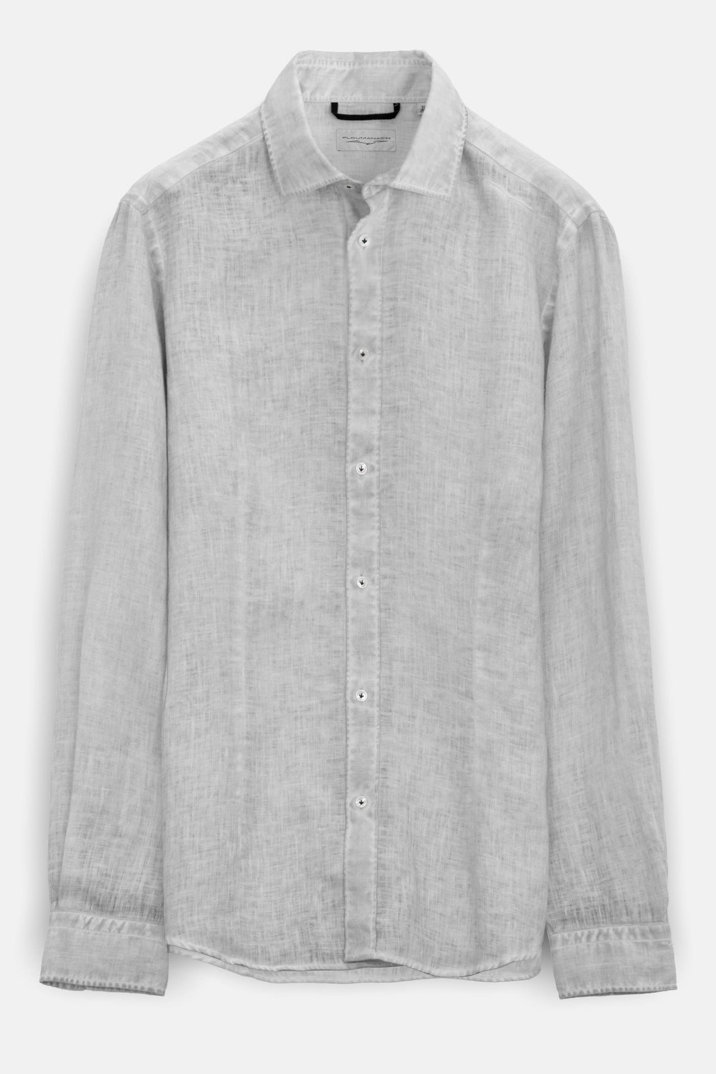 Slim Fit Spread Collar Linen Shirts - Marmo