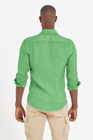 Slim Fit Spread Collar Linen Shirt - Martinica - Shirts