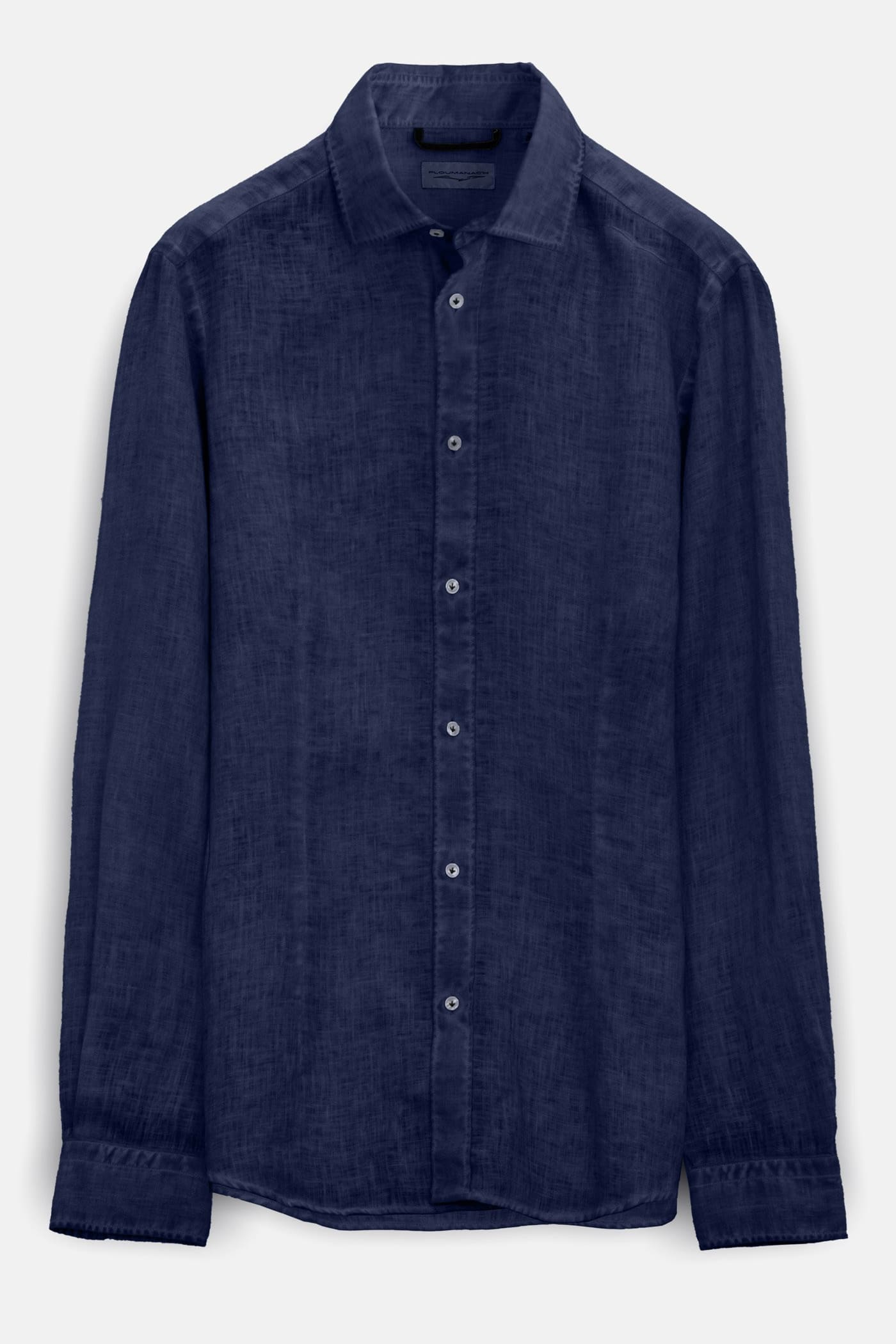 Slim Fit Spread Collar Linen Shirts - Navy
