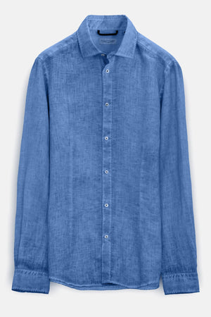 Slim Fit Spread Collar Linen Shirts - Oceano