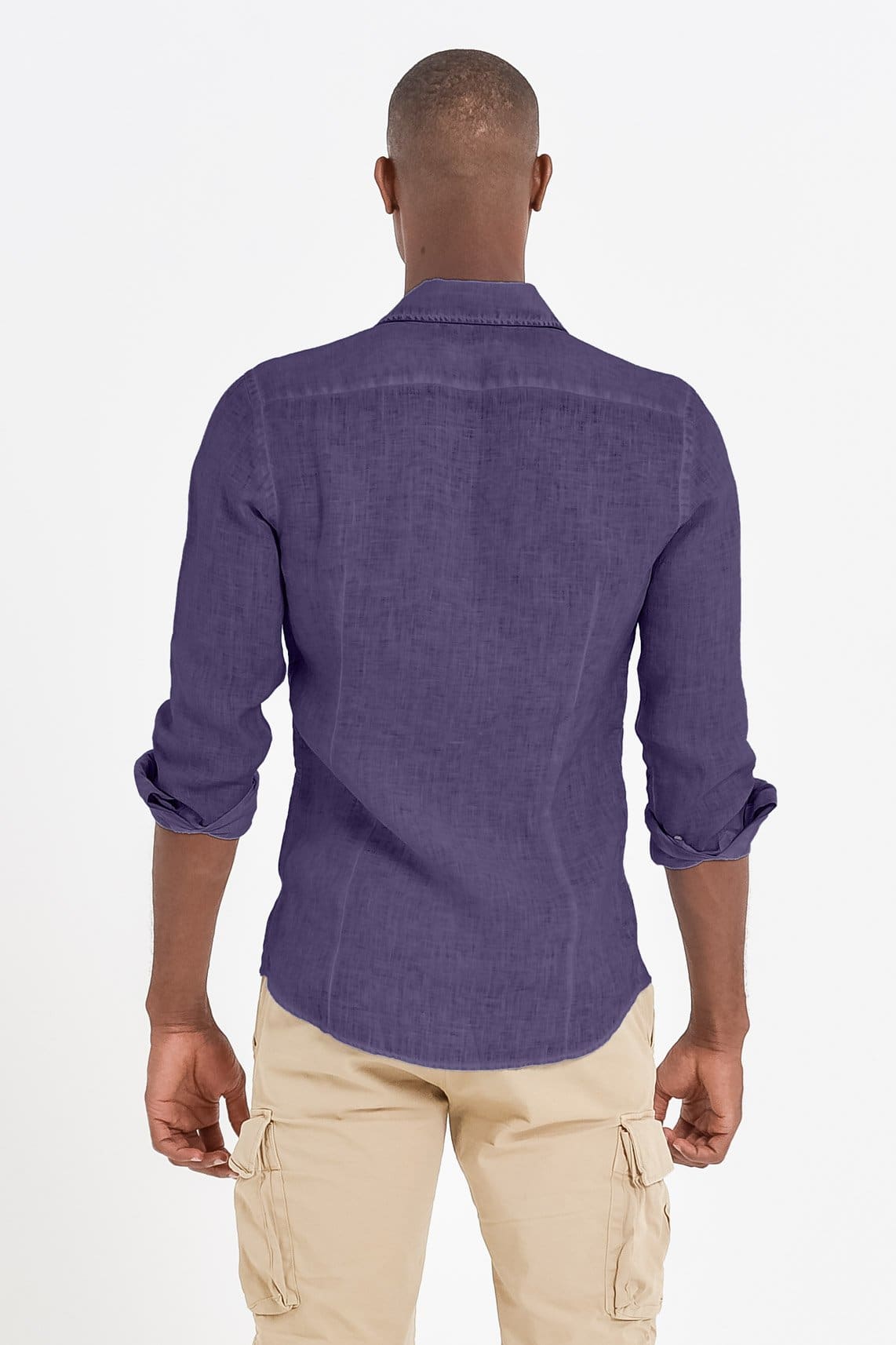 Slim Fit Spread Collar Linen Shirts - Mirto
