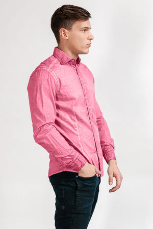 Slim-Fit Stretch Poplin Shirt - Azalea - Shirts