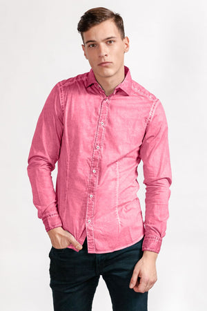 Slim-Fit Stretch Poplin Shirt - Azalea - Shirts