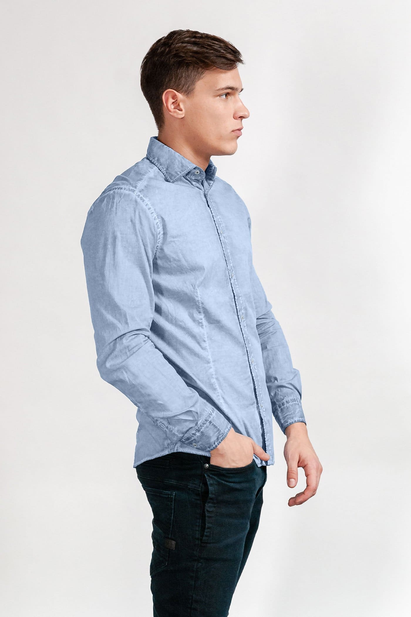 Slim-Fit Stretch Poplin Shirt - Fiji - Shirts