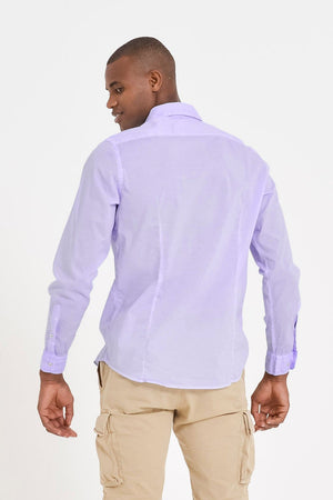 Slim-Fit Stretch Poplin Shirt - Glicine - Shirts
