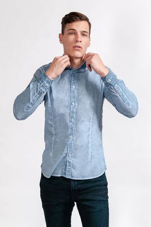 Slim-Fit Stretch Poplin Shirt - Jeans - Shirts