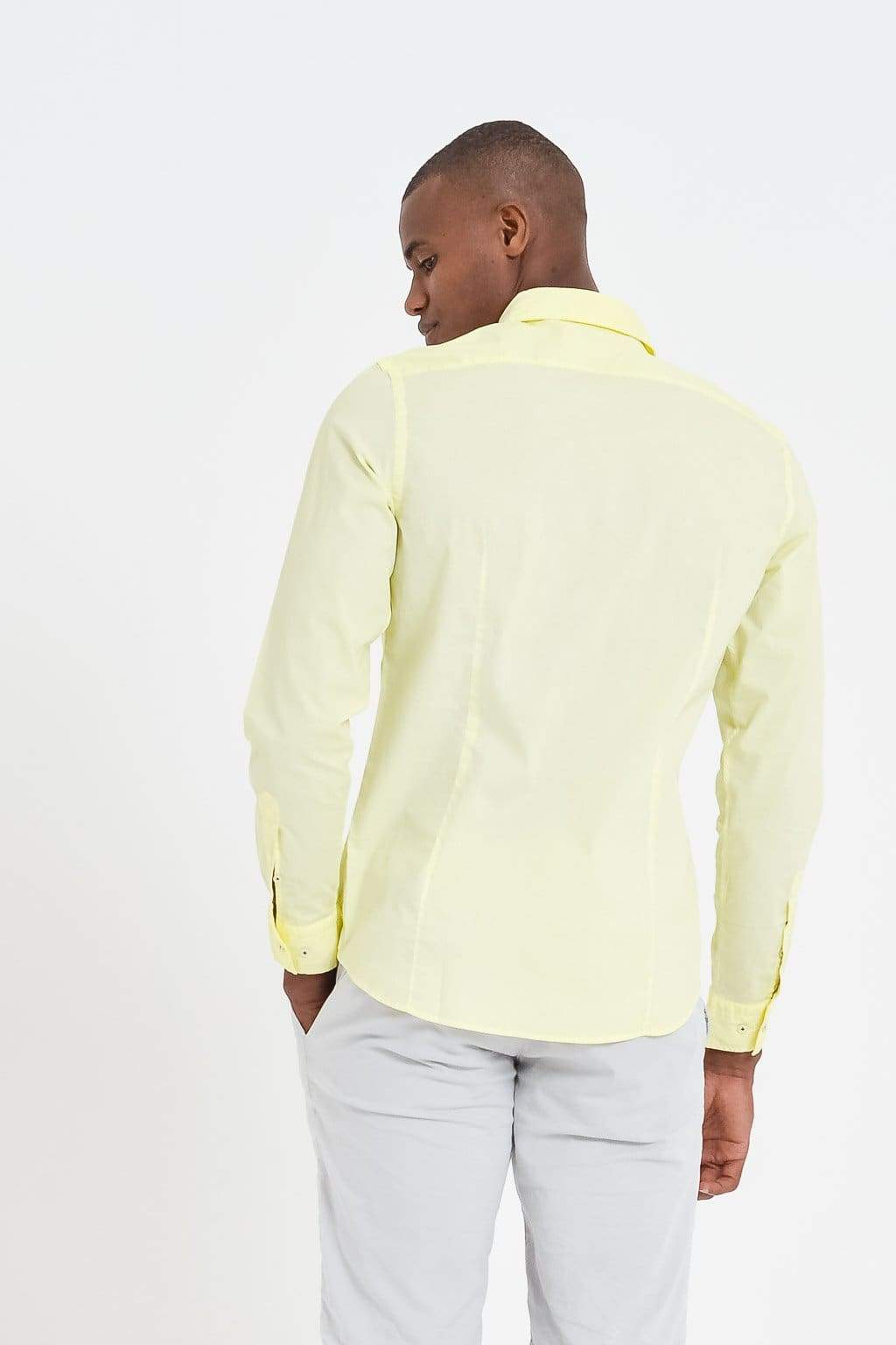 Slim-Fit Stretch Poplin Shirt - Limone - Shirts