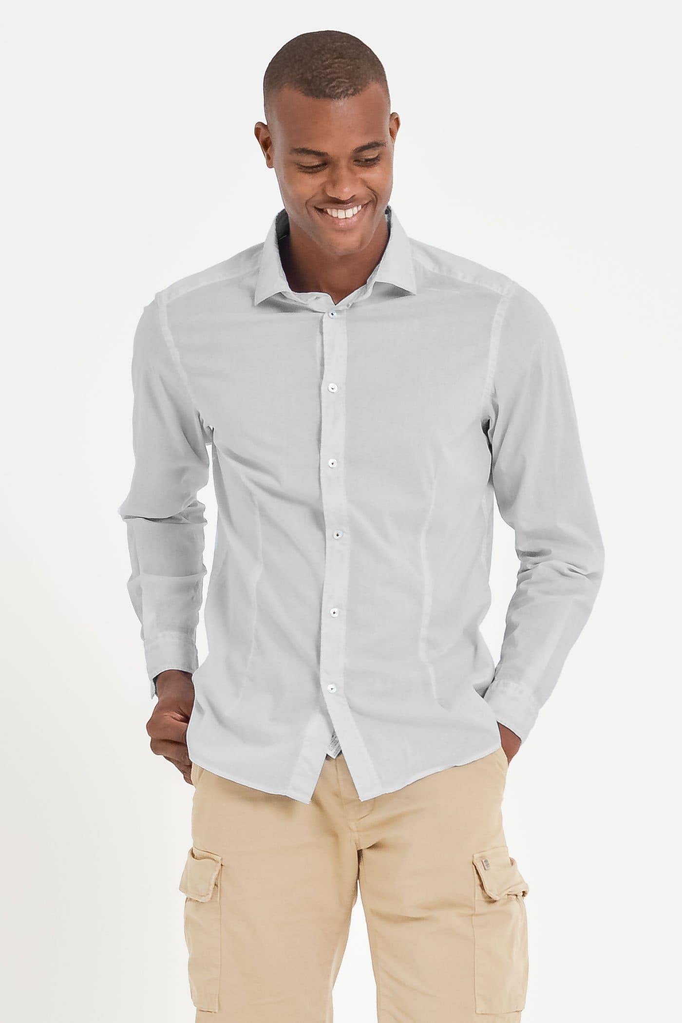 Slim-Fit Stretch Poplin Shirt - Marmo - Shirts