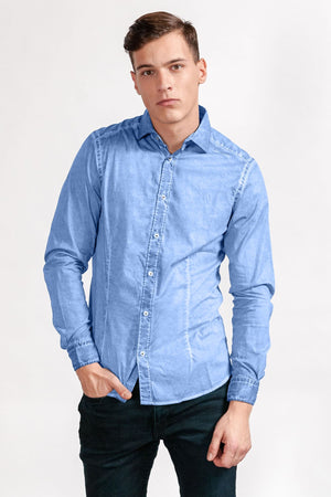 Slim-Fit Stretch Poplin Shirt - Santorini - Shirts
