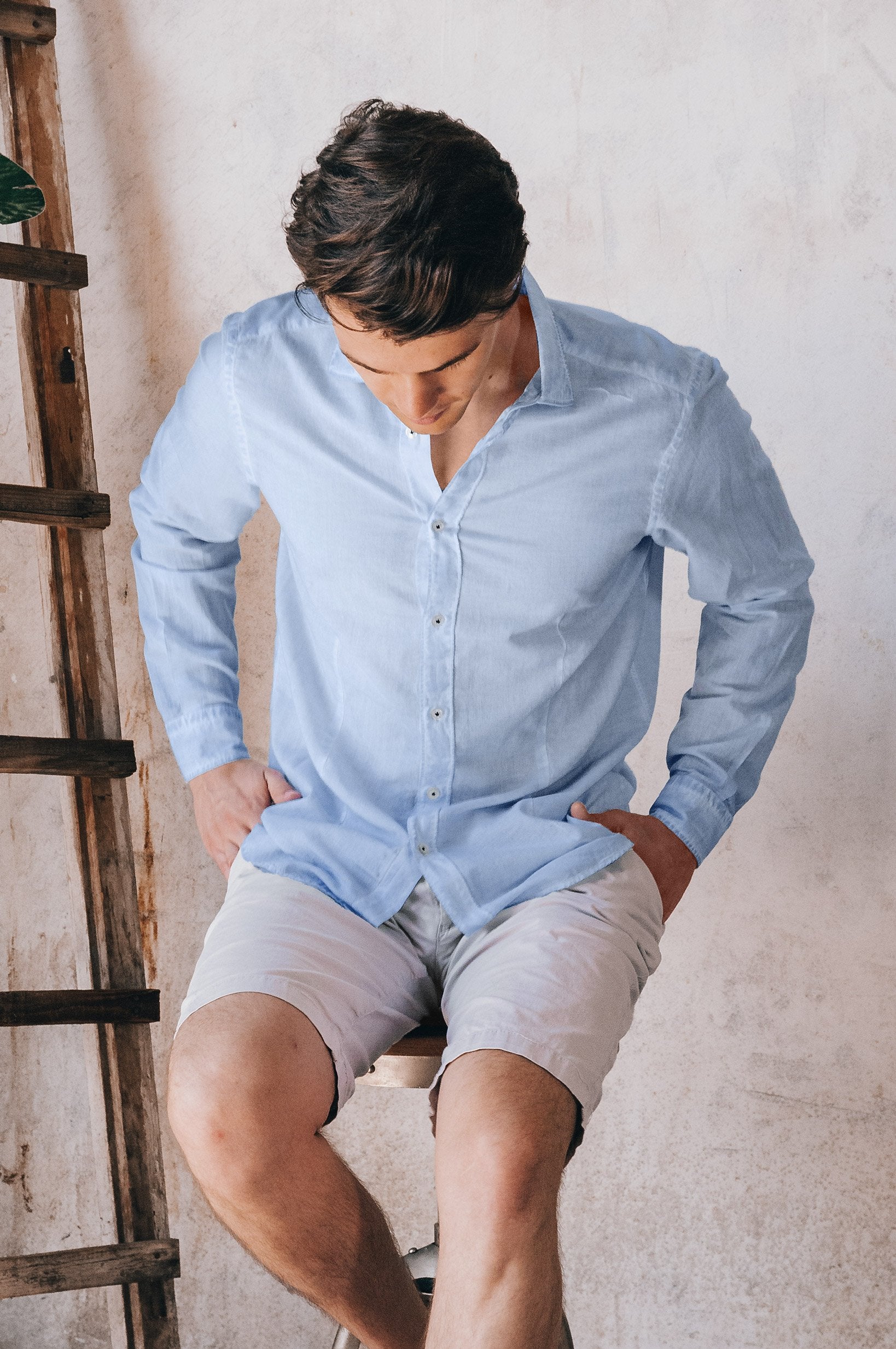 Slim Fit Voile Shirt - Cielo - Shirts