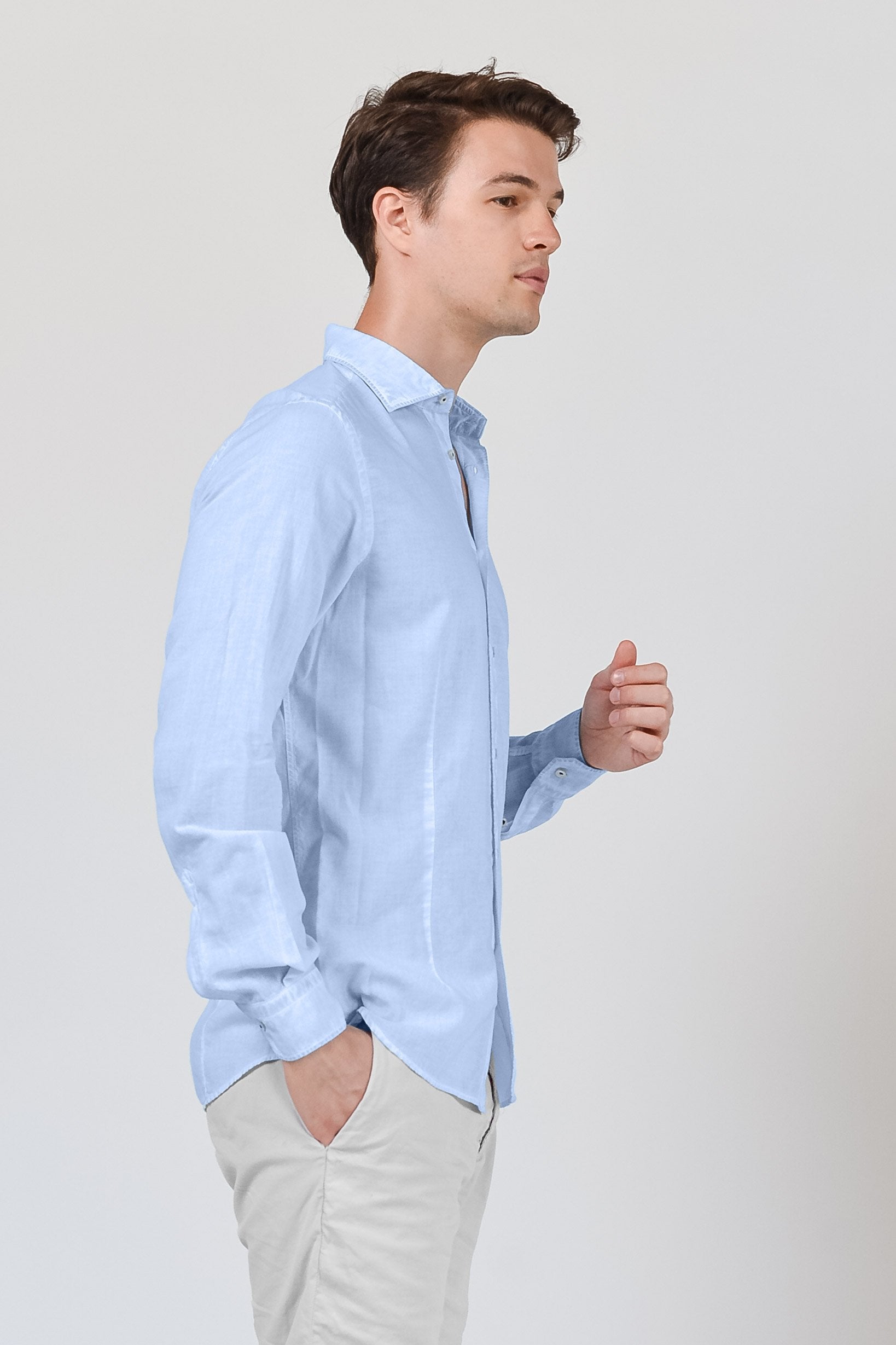 Slim Fit Voile Shirt - Cielo - Shirts